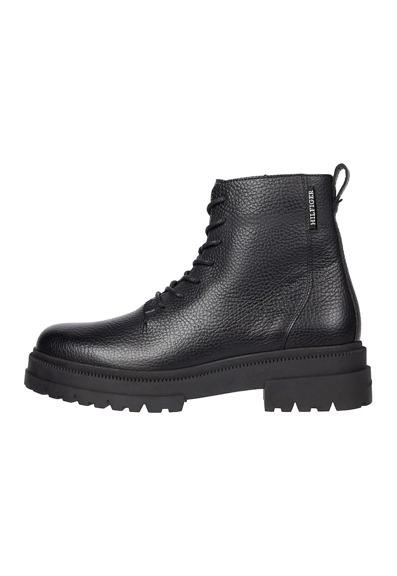 Ghete de piele cu siret, Negru