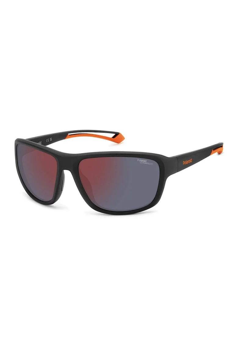 Ochelari de soare wrap - unisex cu lentile polarizate, Negru/Albastru ultramarin/Rosu inchis