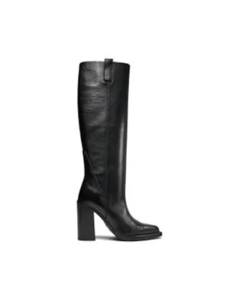 Ghete de dama,  303221591, piele naturala, negru,