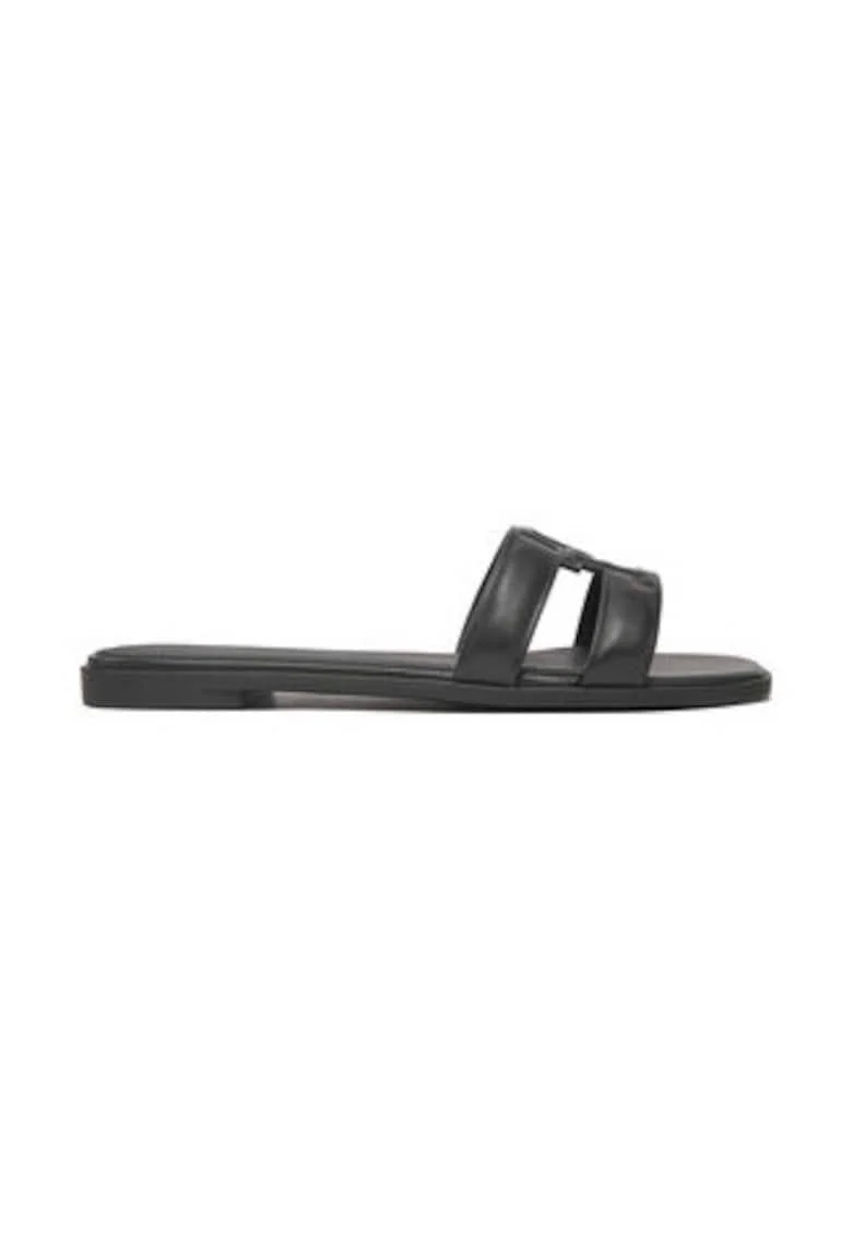 Slapi de dama,  305156525, piele naturala, negru,