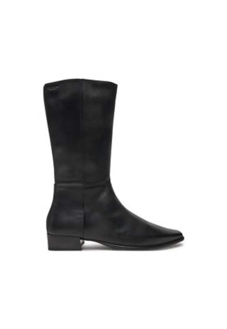 Ghete de dama pana la glezna,  304622687, piele naturala, negru,