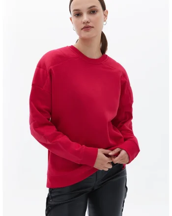 Bluza de trening cu maneci raglan, Roz aprins
