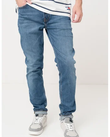 Blugi slim fit cu croiala dreapta, Albastru melange