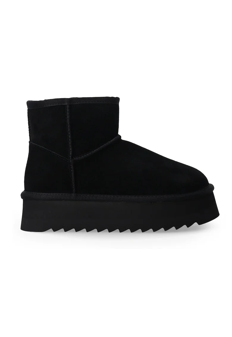 Ghete flatform din piele intoarsa