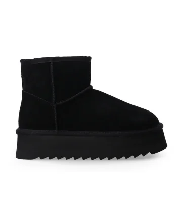 Ghete flatform din piele intoarsa