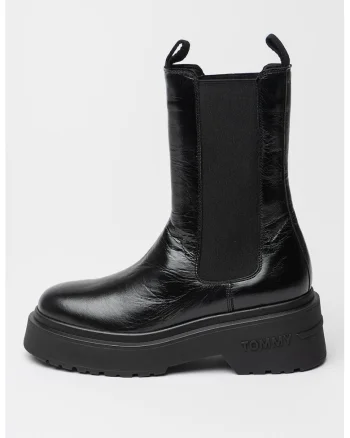 Ghete Chelsea din piele, Negru