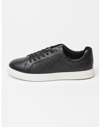 Pantofi sport cu model logo, Negru/Alb murdar