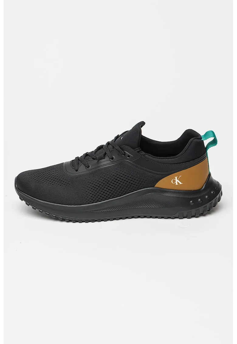 Pantofi sport low-cut din plasa, Negru/Caramel