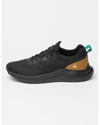 Pantofi sport low-cut din plasa, Negru/Caramel