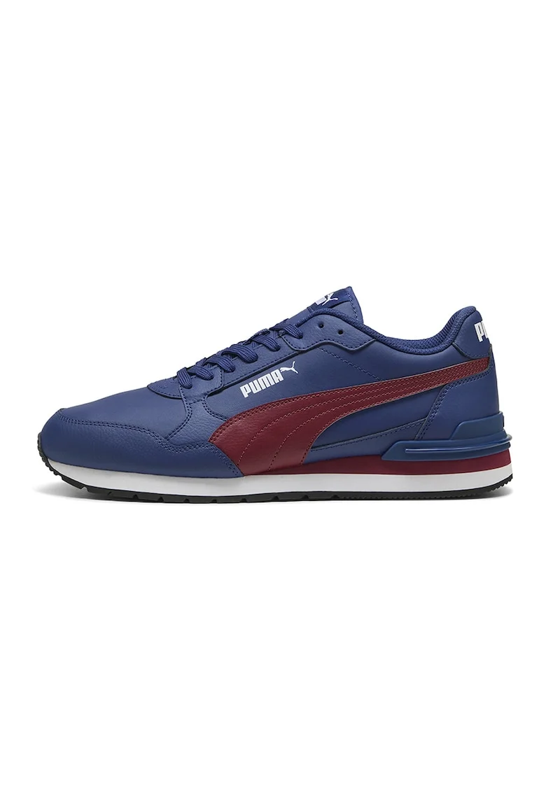 Pantofi sport ST Runner v4 de piele si piele ecologica, Visiniu/Albastru inchis