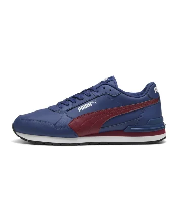 Pantofi sport ST Runner v4 de piele si piele ecologica, Visiniu/Albastru inchis
