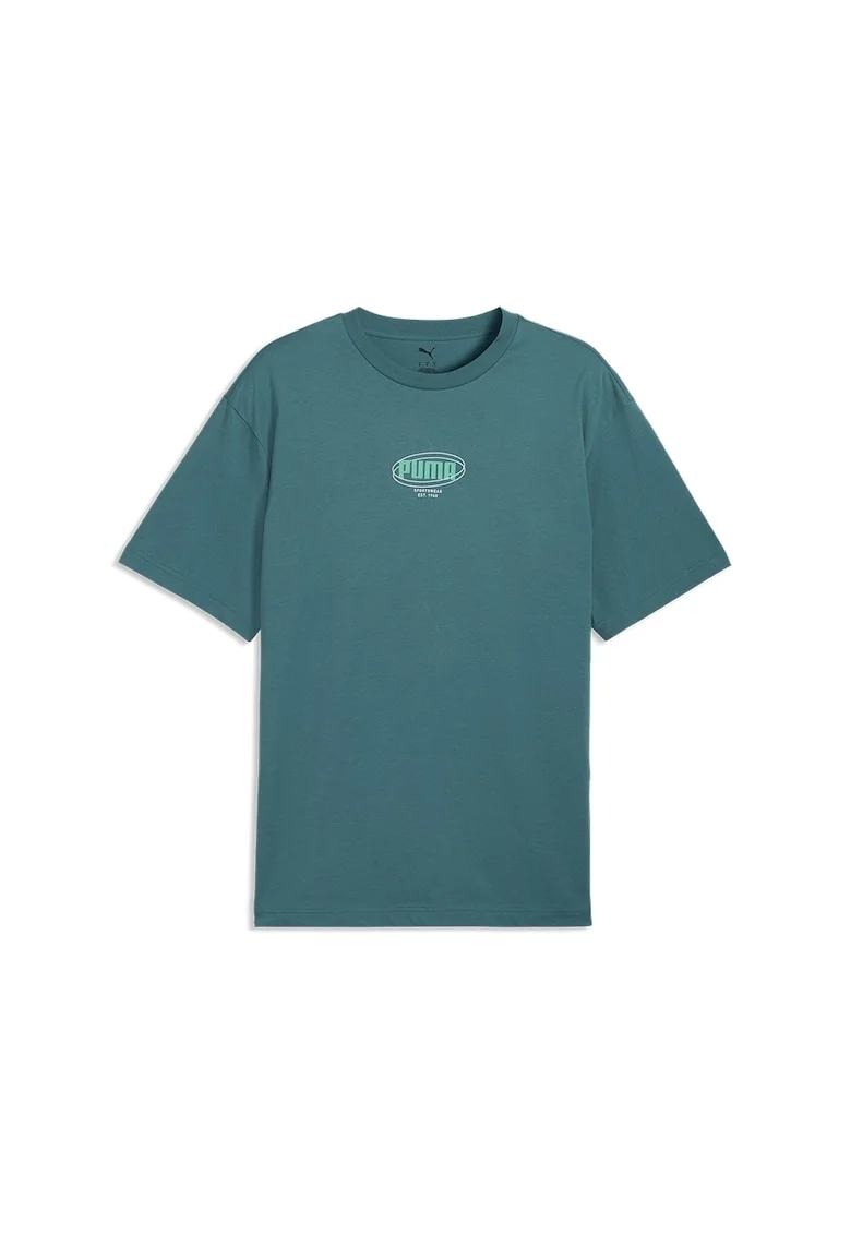 Tricou lejer cu imprimeu pe partea din spate Essentials, Turcoaz/Albastru petrol
