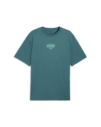 Tricou lejer cu imprimeu pe partea din spate Essentials, Turcoaz/Albastru petrol