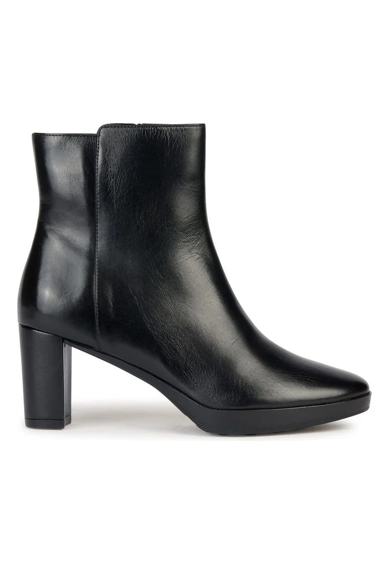 Botine dama,  Piele-Negru