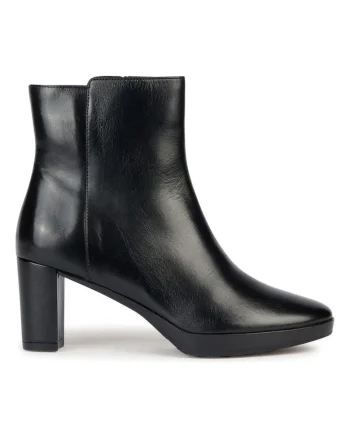 Botine dama,  Piele-Negru