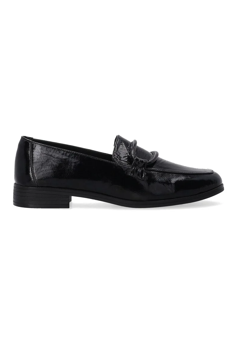 Pantofi loafer din piele lacuita, Negru