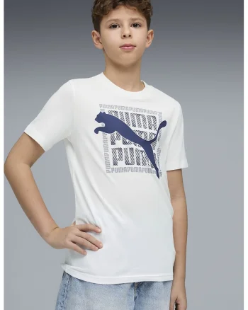 Tricou cu imprimeu pe partea din fata, Alb/Bleumarin