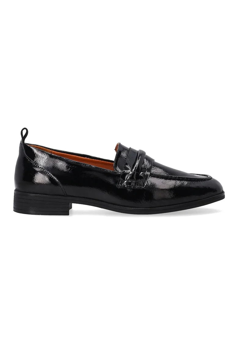 Pantofi loafer din piele lacuita, Negru