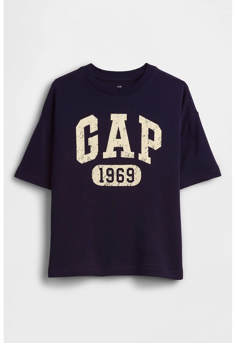 Tricou lejer cu imprimeu logo, Violet