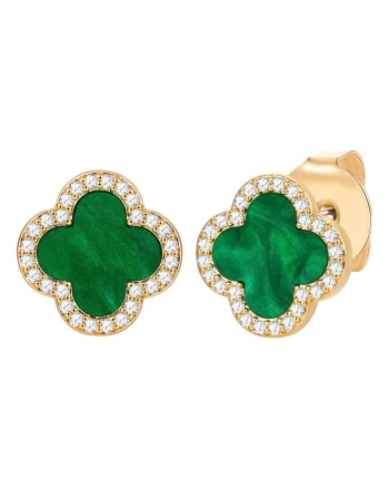 Cercei placati cu aur de 14K si decorati cu pietre zirconia, Auriu