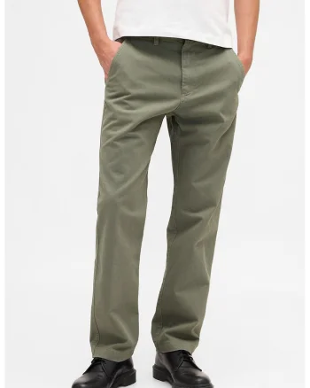 Pantaloni chino cu croiala relaxed-fit, Verde pal