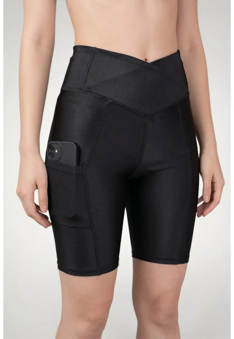 Colanti scurti dama, cu buzunar lateral din lycra