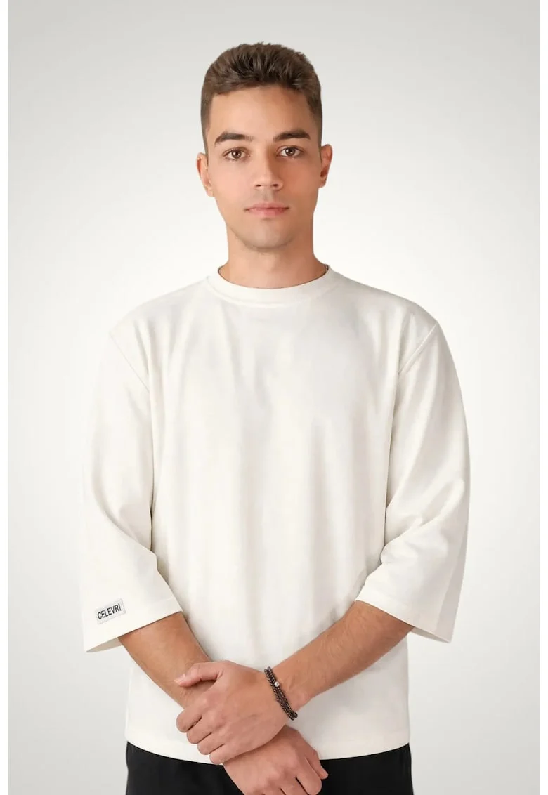 Tricou barbati Oversize, Bumbac premium, Alb