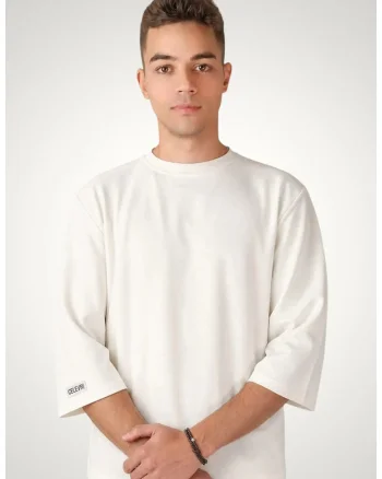 Tricou barbati Oversize, Bumbac premium, Alb