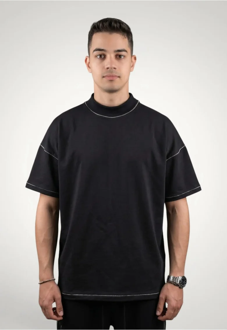 Tricou barbati Signature  Bumbac premium, Negru