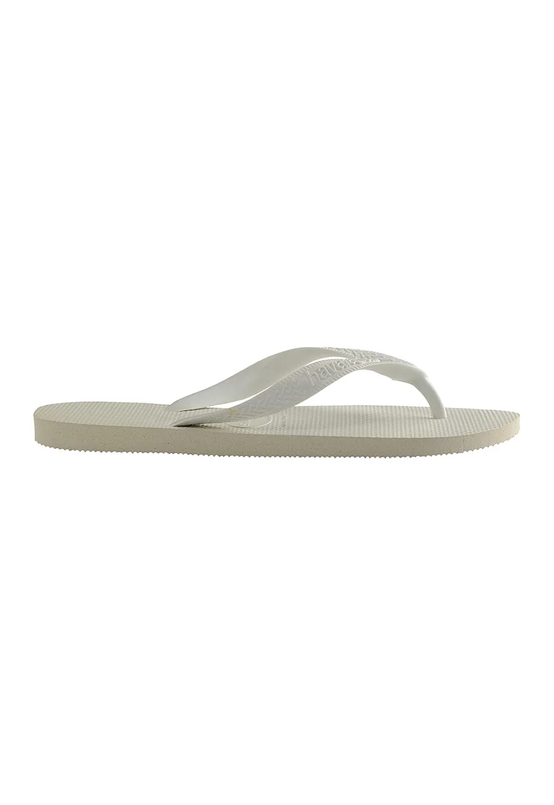 Papuci flip-flop unisex cu bareta separatoare, din cauciuc, Alb fildes
