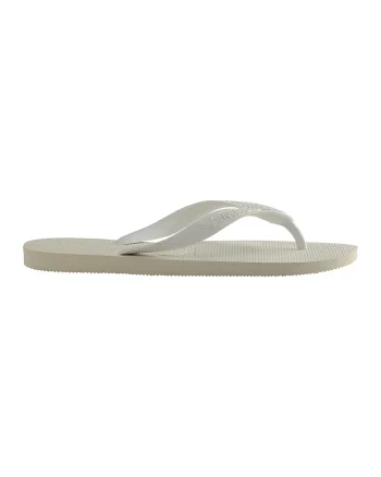 Papuci flip-flop unisex cu bareta separatoare, din cauciuc, Alb fildes
