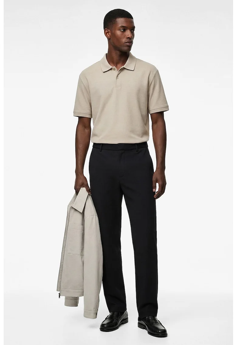 Tricou polo de bumbac, Bej