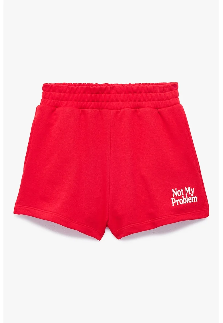 Pantaloni scurti din amestec de bumbac, Rosu