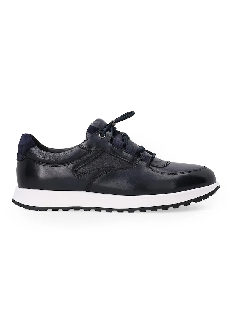 Pantofi sport din piele, cu sireturi elastice
