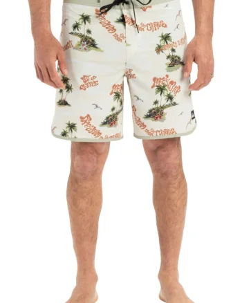 Pantaloni scurti de baie, cu imprimeu tropical Surfsilk Scallop