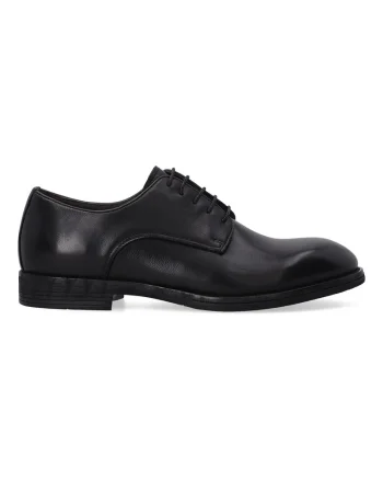 Pantofi derby din piele naturala, Negru