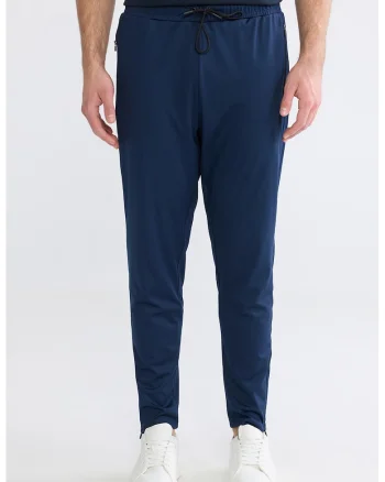 Pantaloni de trening cu slit cu fermoar la terminatii, Bleumarin