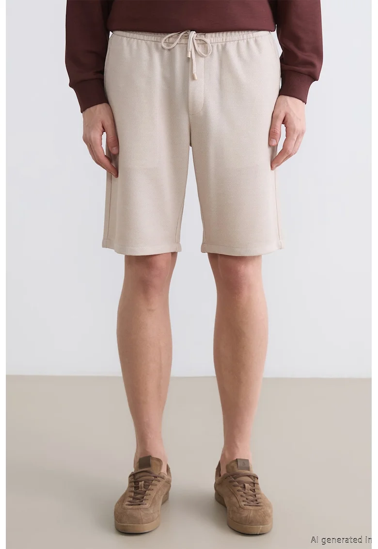 Pantaloni scurti cu buzunare oblice, Gri deschis melange
