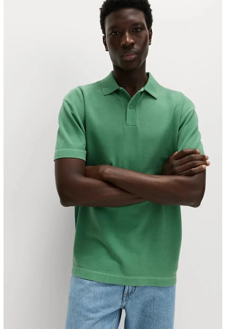 Tricou polo lejer din bumbac, Verde