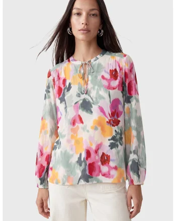 Bluza lejera cu model floral, Multicolor