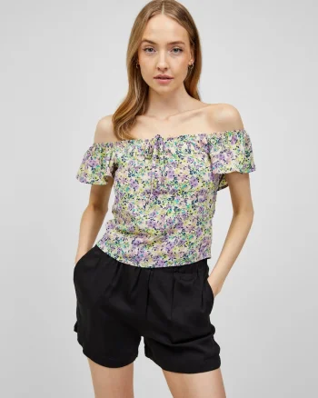 Bluza pe umeri cu print floral
