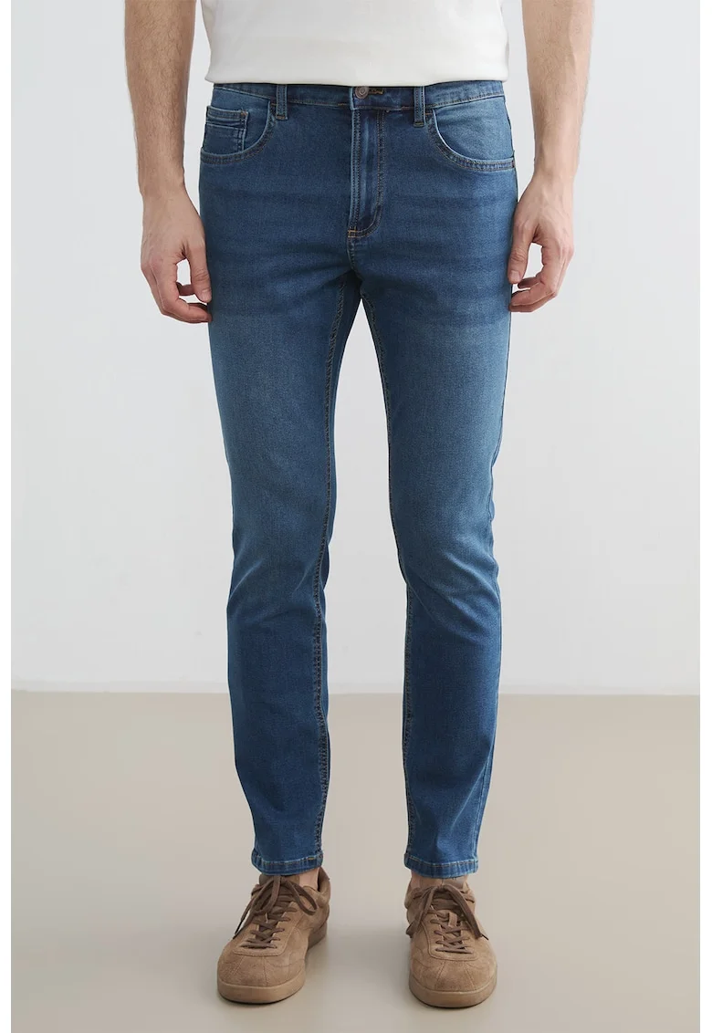 Blugi slim fit 750, Albastru