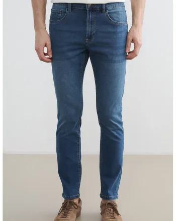Blugi slim fit 750, Albastru
