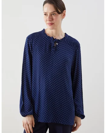 Bluza vaporoasa cu buline, Bleumarin