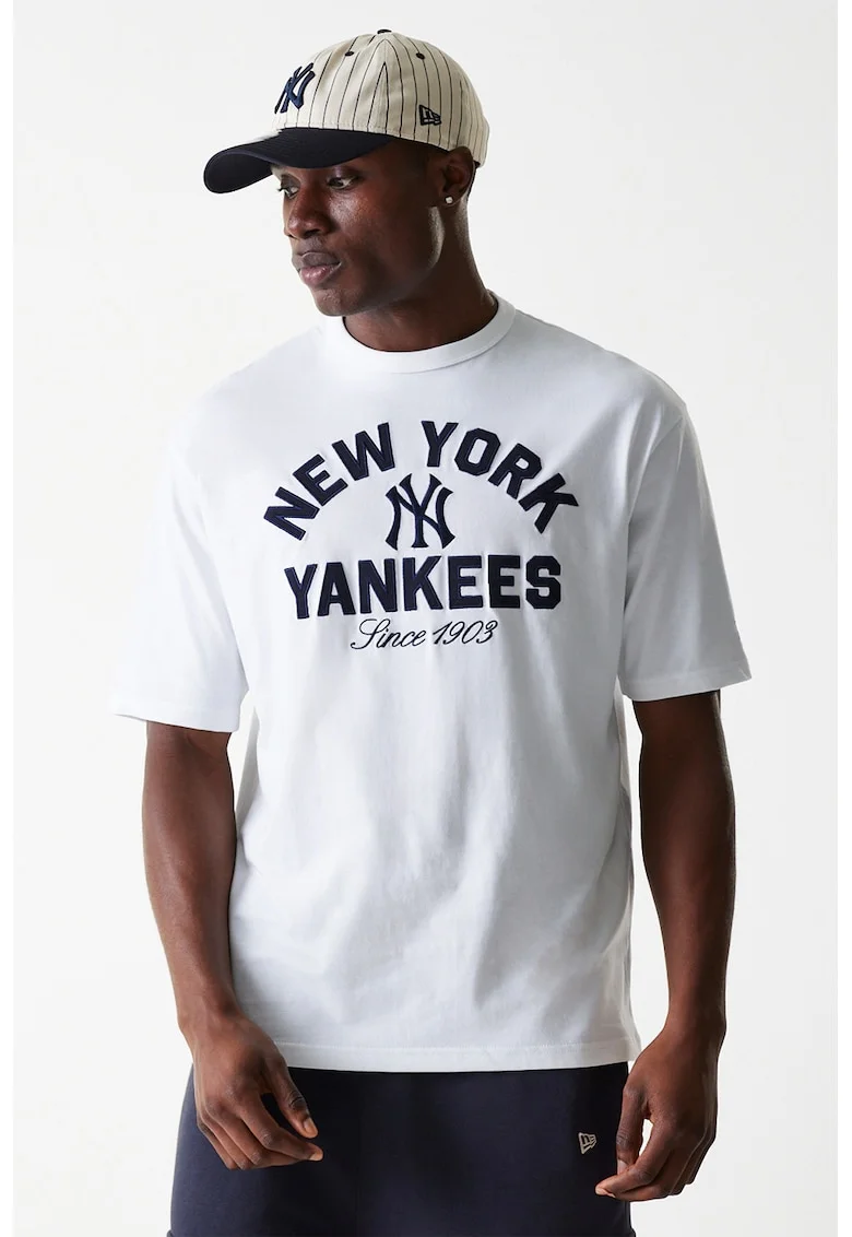 Tricou de bumbac cu logo, Alb