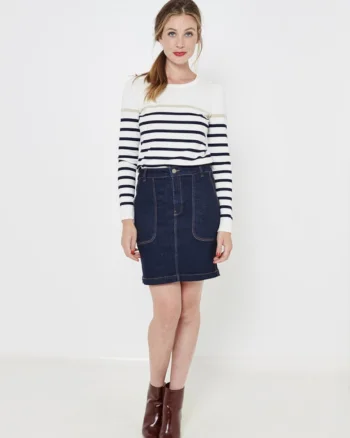 Fusta dreapta din denim,