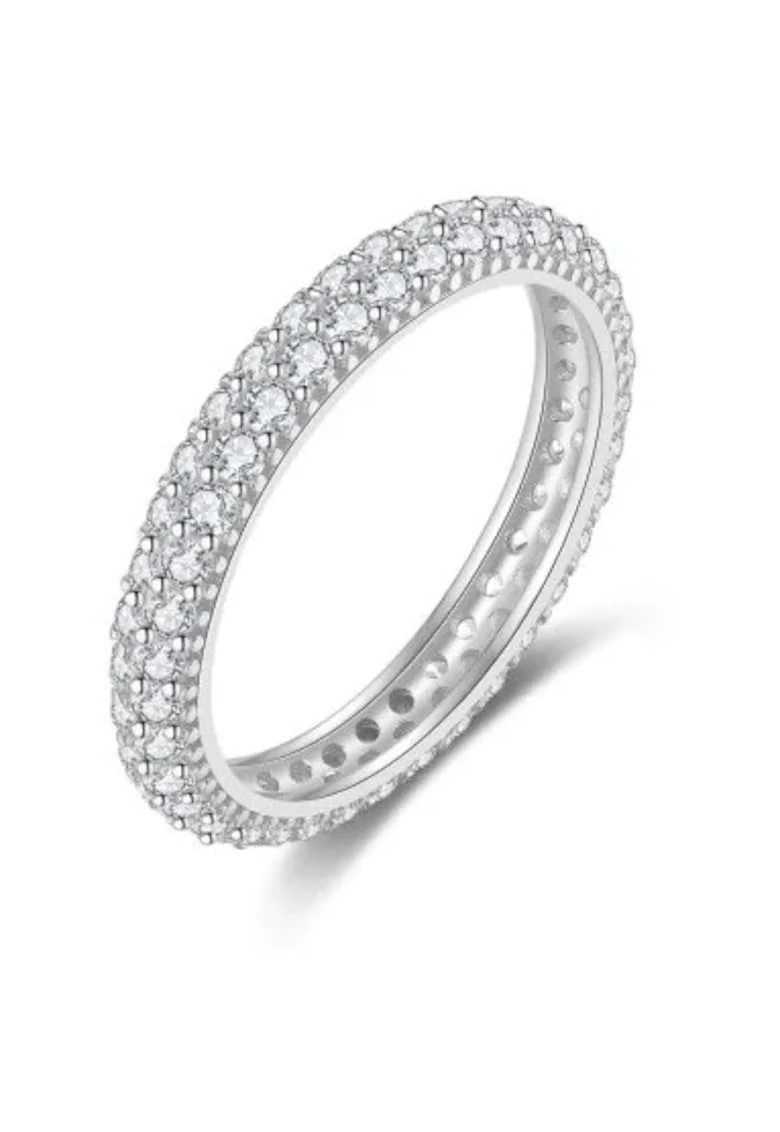 Inel Eternity Trio din Argint 925 si Zirconii Premium, pentru femei,