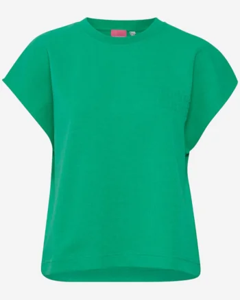 Tricou din amestec de bumbac cu decolteu la baza gatului