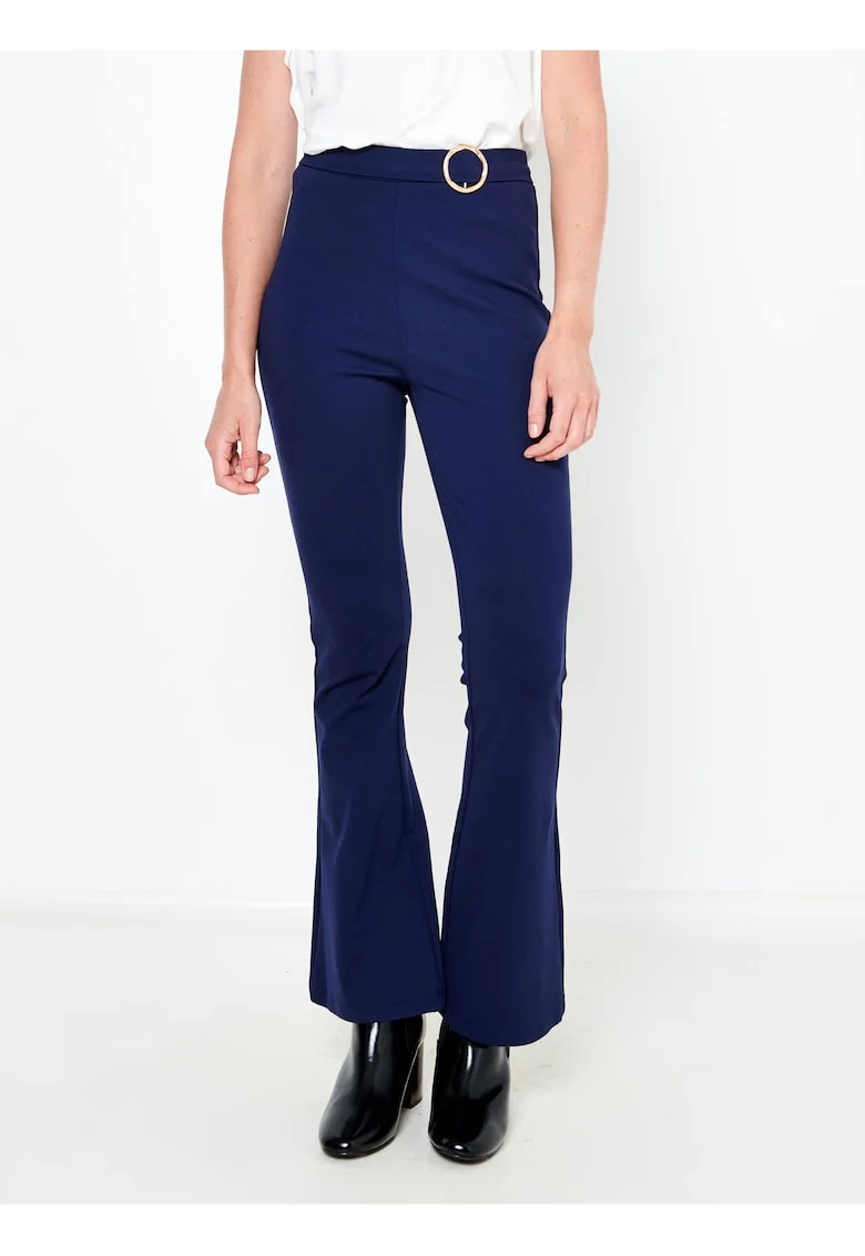 Pantaloni bootcut cu talie inalta