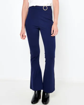 Pantaloni bootcut cu talie inalta